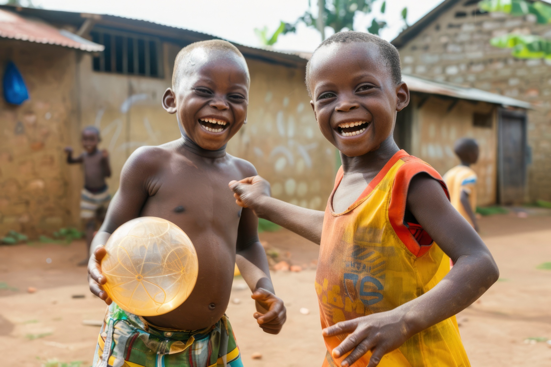 Children laughing together outdoors